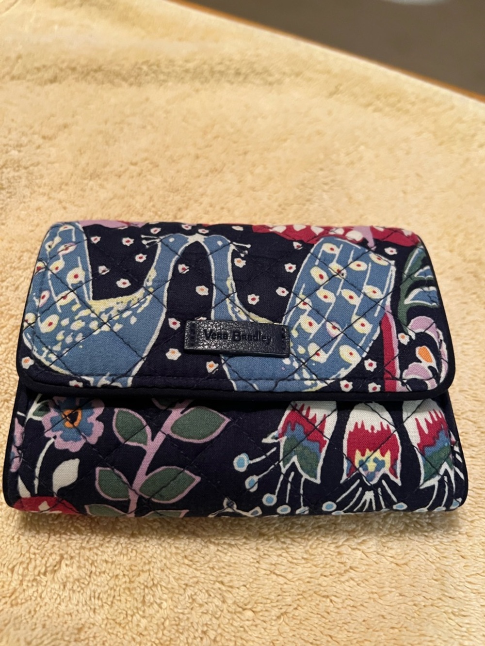 **REDUCED** Vera Bradley Multicolor Quilted Floral Peacock Riley Wallet